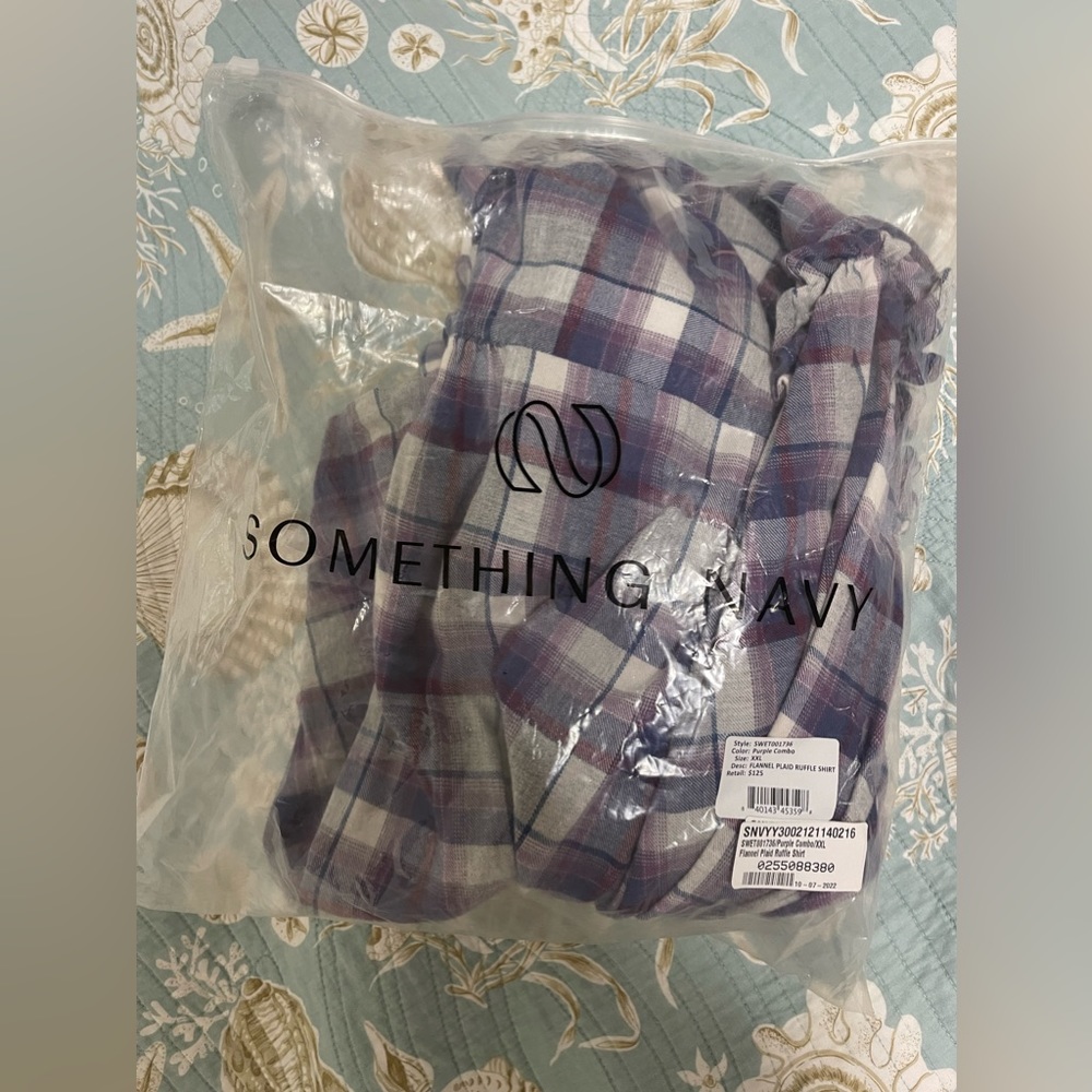 Flannel Plaid Ruffle Shirt - Picture 9 of 10